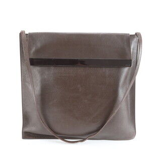 Gucci Old 001-2113-1833 Leather One-Shoulder Bag Brown Women's